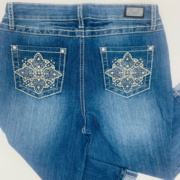 Earl Jean Womens 8P Blue Capri Stretch Med Wash - Picture 8 of 10